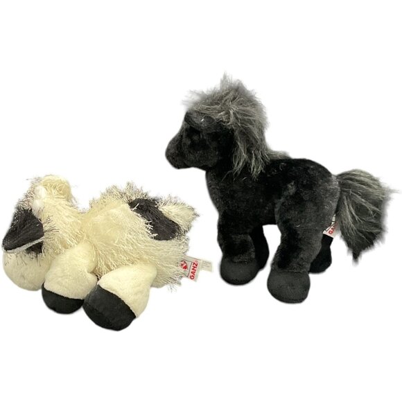 Ganz Webkinz Black & White Horse & Cow Plush Set - Picture 4 of 9